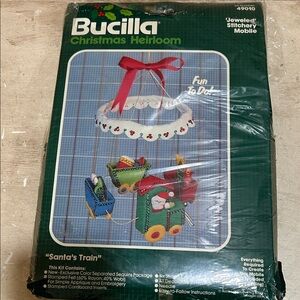 Bucilla Christmas Heirloom Santa's Train Stitchery Kit